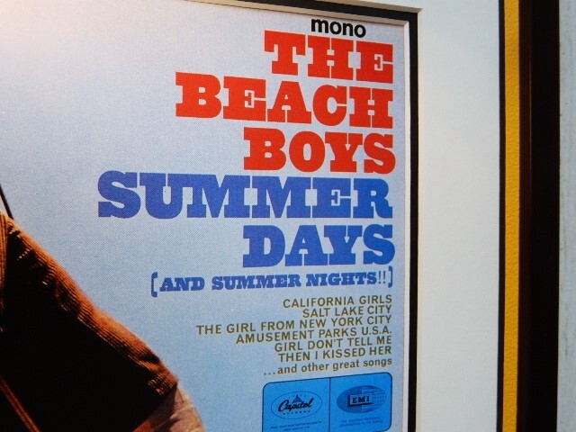 ザ・ビーチ・ボーイズ/LPジャケット・ポスター額装品/The Beach Boys/Summer Days/ブライアン・ウィルソン/サーフィン/ポップなインテリア_画像4