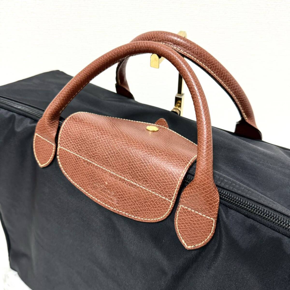 LONGCHAMP ル プリアージュ　ボストンバッグ　トートバッグ　茶　トラベル 旅行鞄 旅行カバン ブラウン系 ブラック_画像2