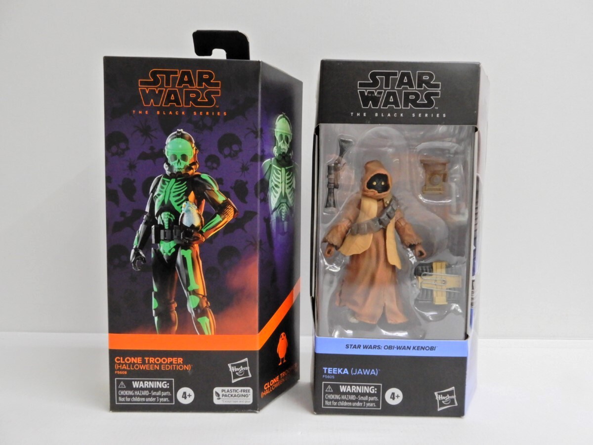 065Z462★【中古 美品】Hasbro スター・ウォーズ ブラックシリーズ クローン・トルーパー(ハロウィン) + ティーカ（ジャワ) 2体セット_画像1