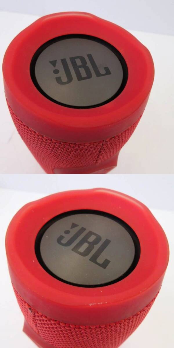 100B411★【中古品】JBL CHARGE 3 Bluetooth ポータブル防水スピーカー レッドの画像3