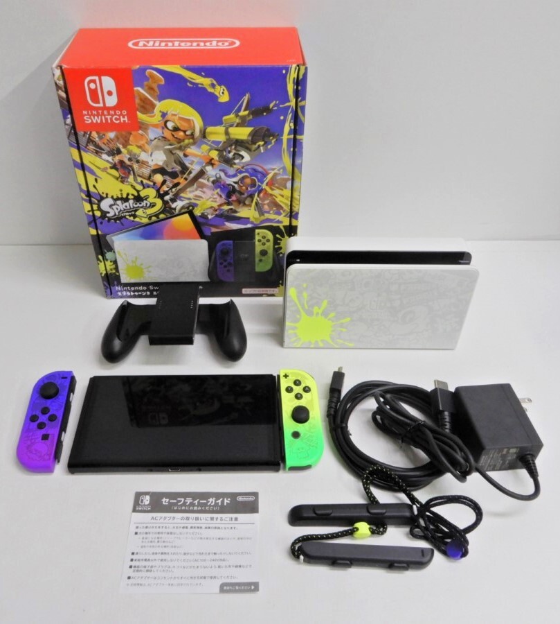 062Z494★【中古/動作品】 Nintendo Switch 本体 有機ELモデル スプラトゥーン3エディション HEG-001 ②_画像1