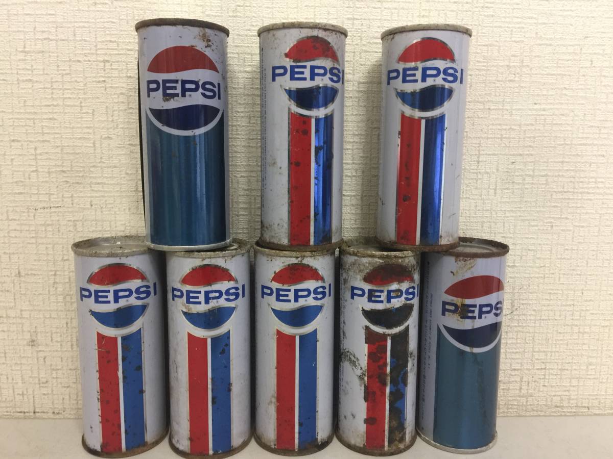 昭和レトロ　ペプシコーラ　空き缶　 8点セット　まとめ　ペプシ　PEPSI　当時物　　　　A2_画像1