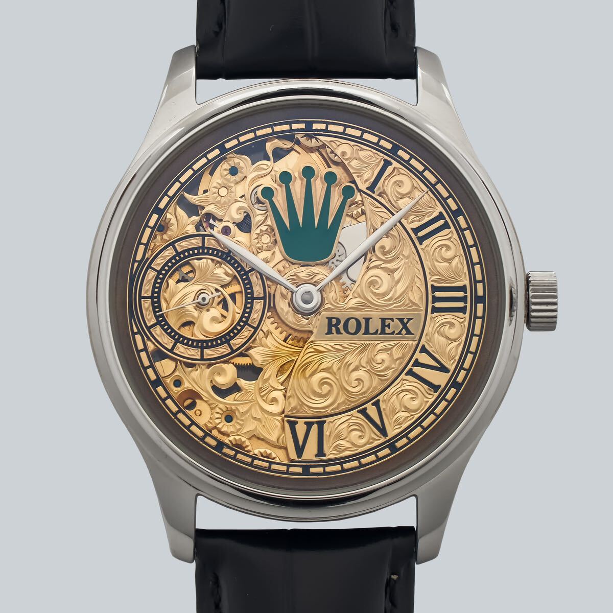 アンティーク Marriage watch ROLEX 懐中時計をアレンジした44mmのメンズ腕時計 半年保証 手巻き スケルトン_画像1