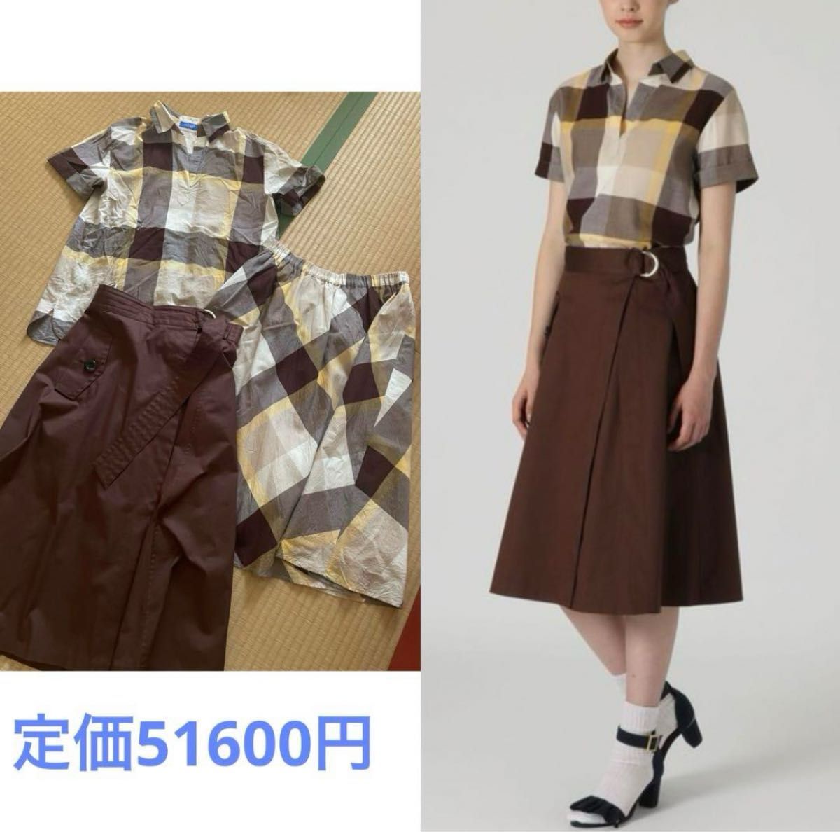 美品ブルーレーベルクレストブリッジ3wayジャンパースカートリボン赤チェック 美品ブルーレーベルクレストブリッジ3wayジャンパースカート