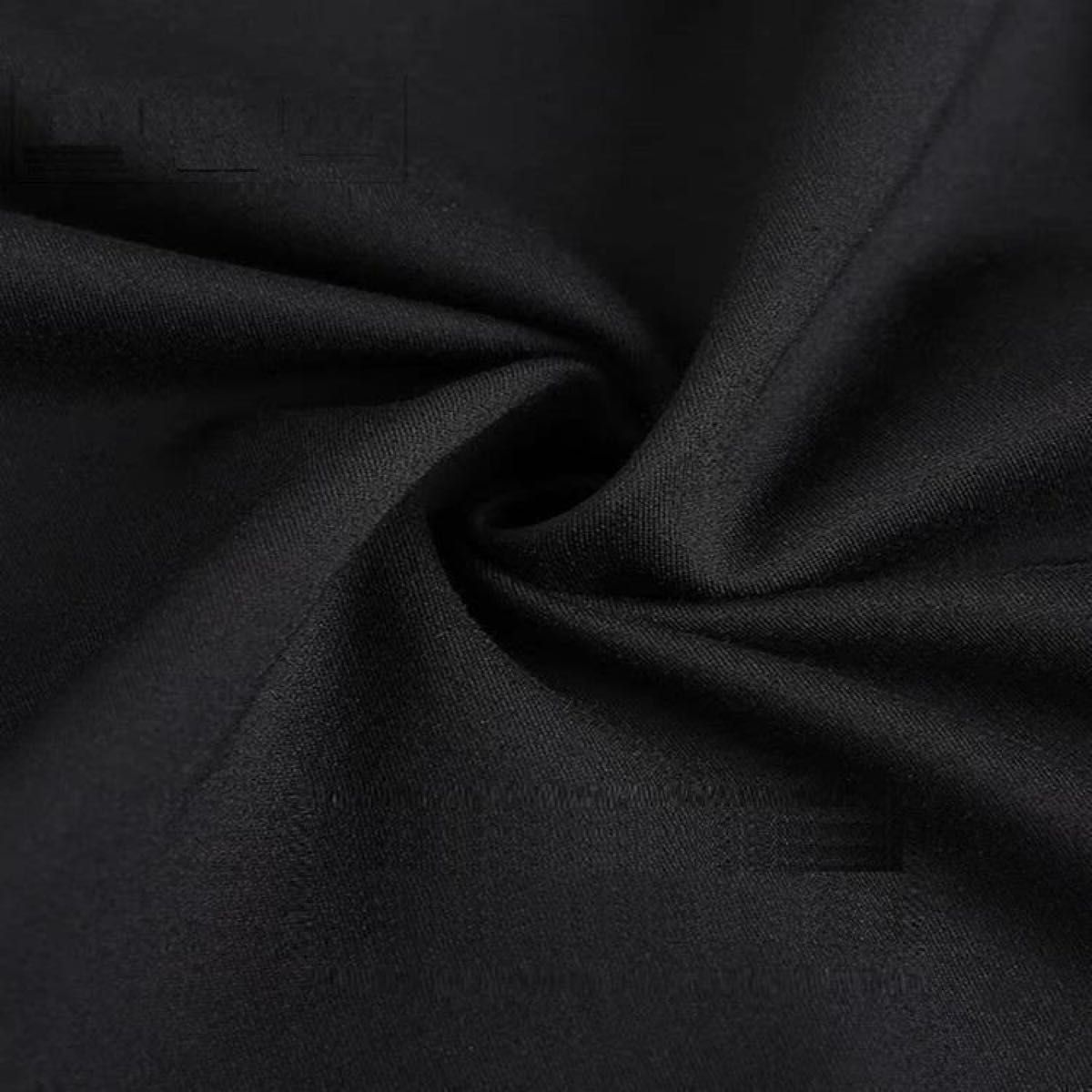 サルエル パンツ 無地 テーパード ストレッチ 九分 ブラック XLサイズ メンズ レディース ワイド パンツ 黒