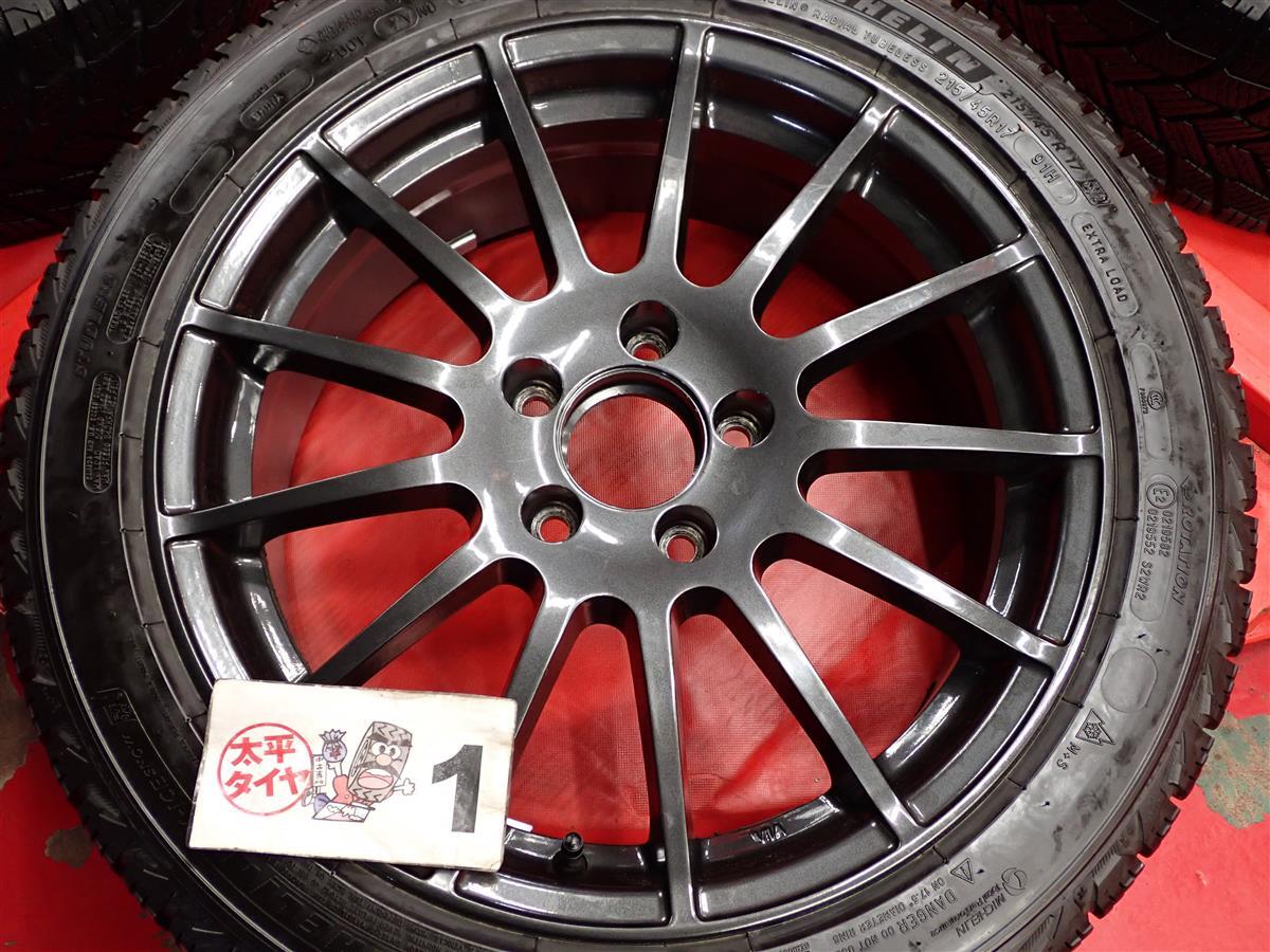 スタッドレス フィンタイプ-7J ±48 PCD112 ハブ径66.5 + ミシュラン X-SNOW [ 215/45R17 ] 9分山★ Aクラス Bクラス にstwt17_画像5