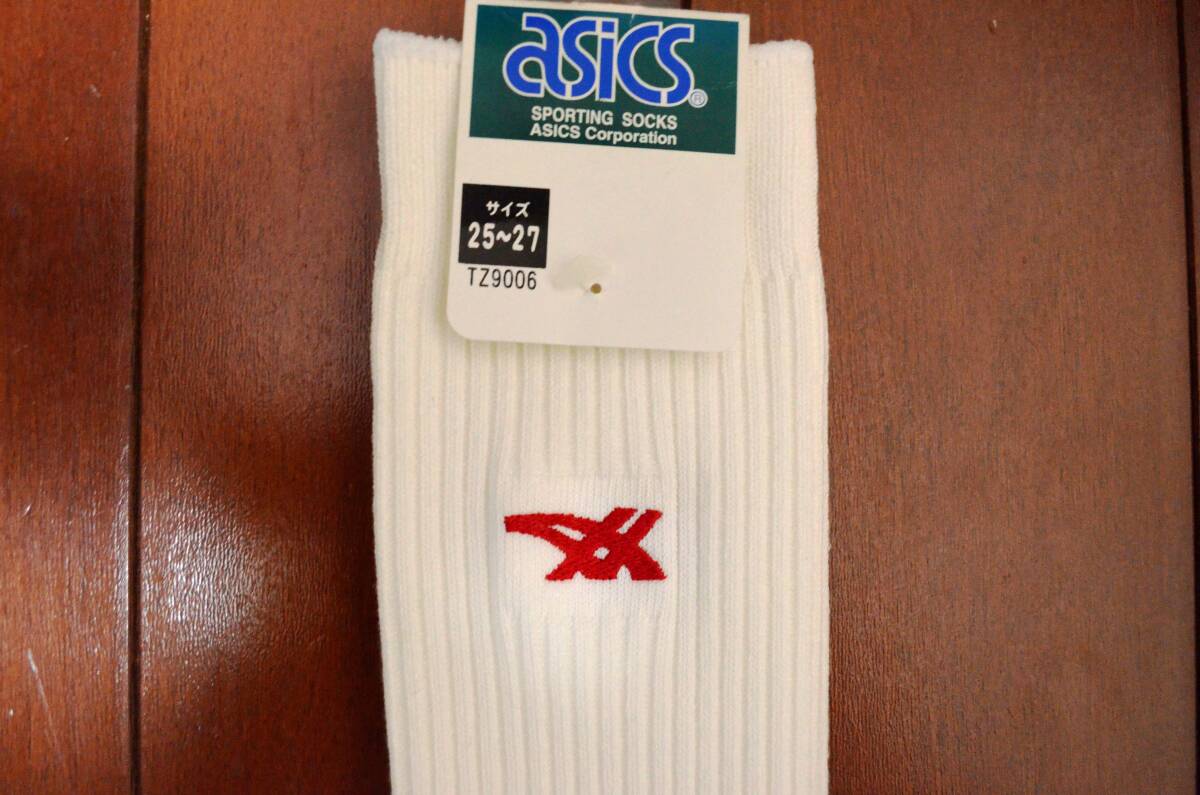 [iru-Z63-E] очень красивый товар новый товар не использовался 80 годы Showa Retro снят с производства товар asics Asics спорт гольфы 25-27 подлинная вещь спортивный ng носки 