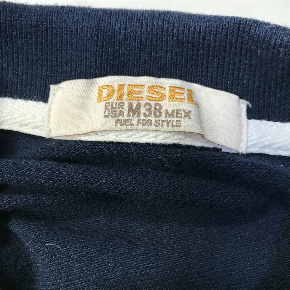 《良品◎》DIESEL ディーゼル★刺繍デザイン*ポイントロゴ*半袖*デザインポロシャツ*ネイビー*サイズM(MS2852)◆S60の画像5