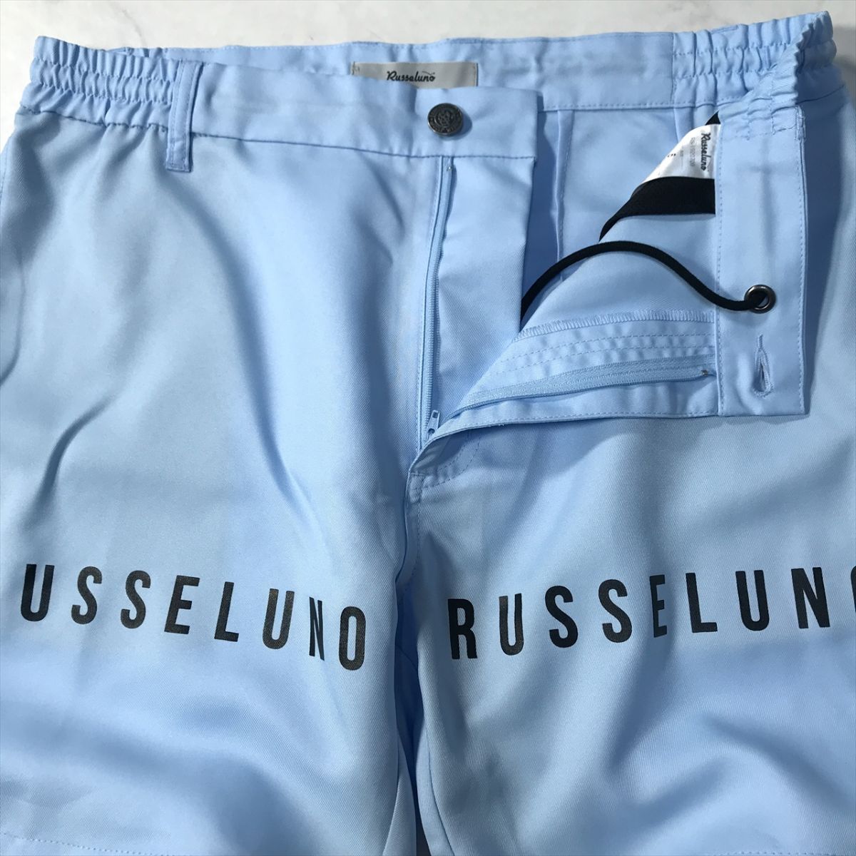 《良品◎》RUSSELUNO ラッセルノ★ロゴ*ショートパンツ*ハーフパンツ*ゴルフ*スポーツ*ライトブルー*サイズ6(MS2941)◆S60_画像3