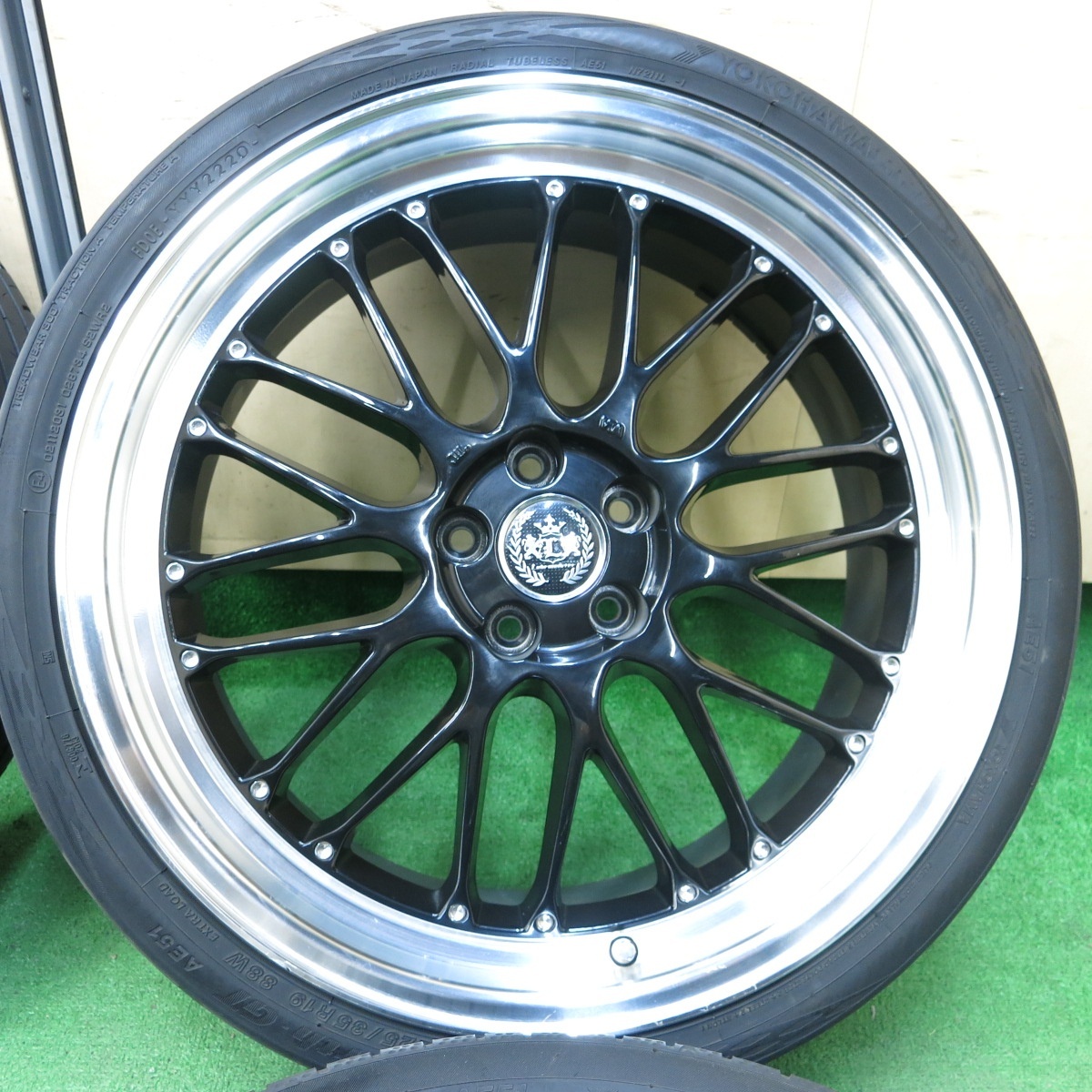 *送料無料* 4本！20年★プリウス等 Lehrmeister BRUNELLO 225/35R19 ヨコハマ BluEarth-GT AE51 レアマイスター PCD100/5H★4042803KMノ_画像3