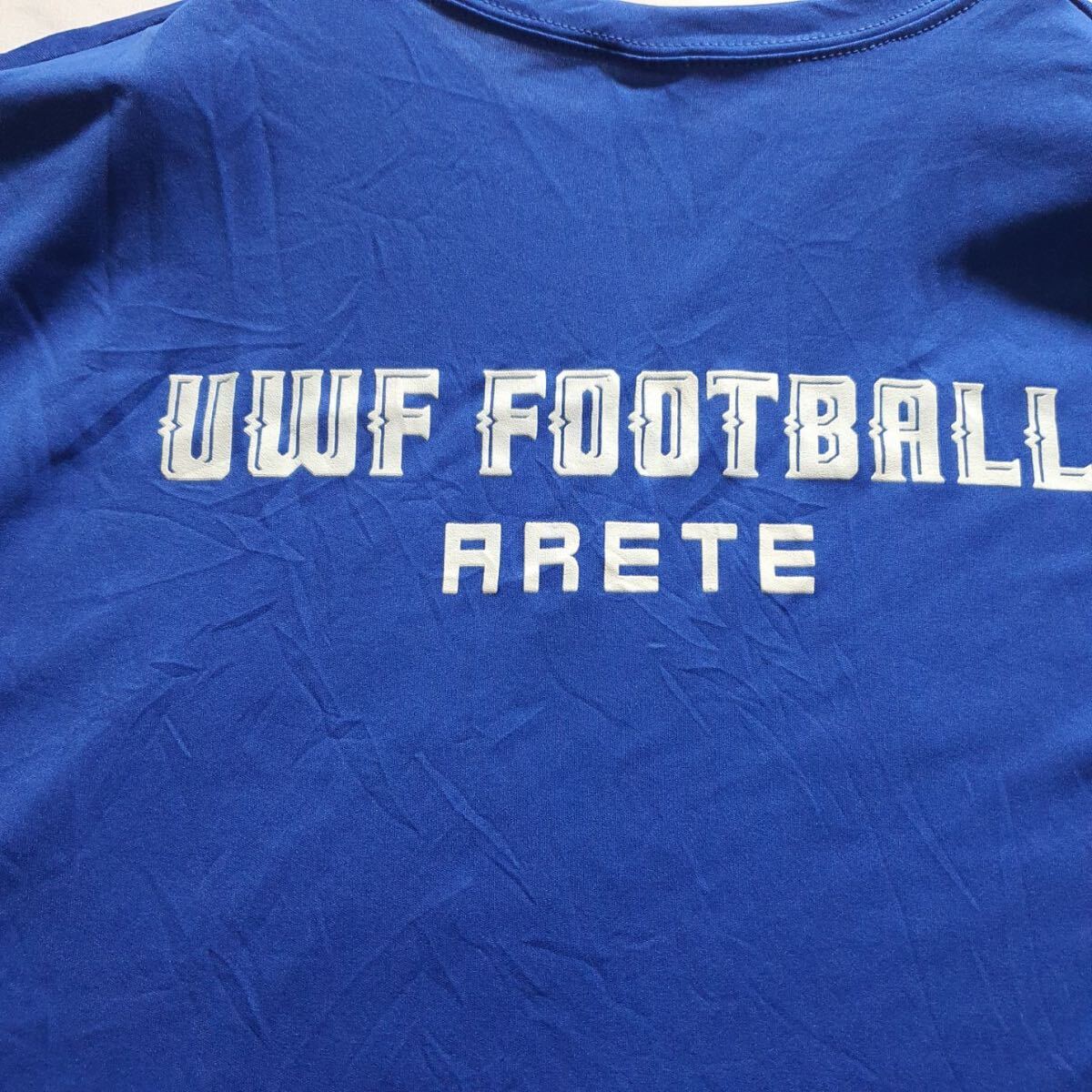 C2SPORT UWFフットボール メンズ 英字ロゴプリント ヴィンテージ カレッジ 半袖Tシャツ ブルー 3XL 古着 #MA0517