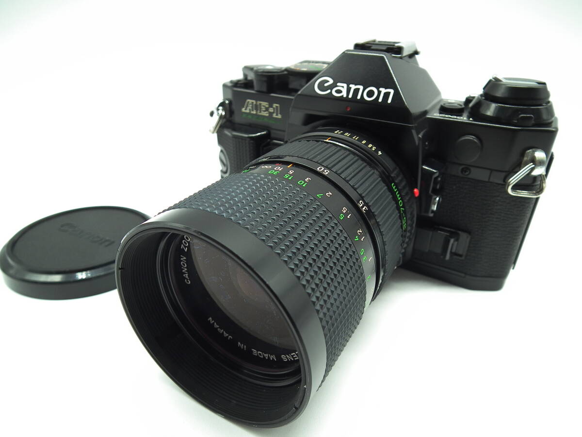 キャノン CANON AE-1 Program BLACK + FD 35-70mm 1:4 レンズ J396_画像1
