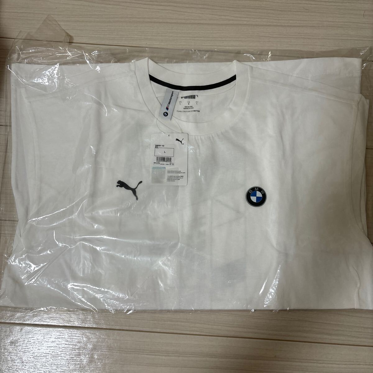 新品 未開封 PUMA BMW M/Motorsport プーマ BMW Mモータスポーツ オフィシャル Tシャツ サイズ: L カラー:ホワイト 定価: 5,940円 _画像1