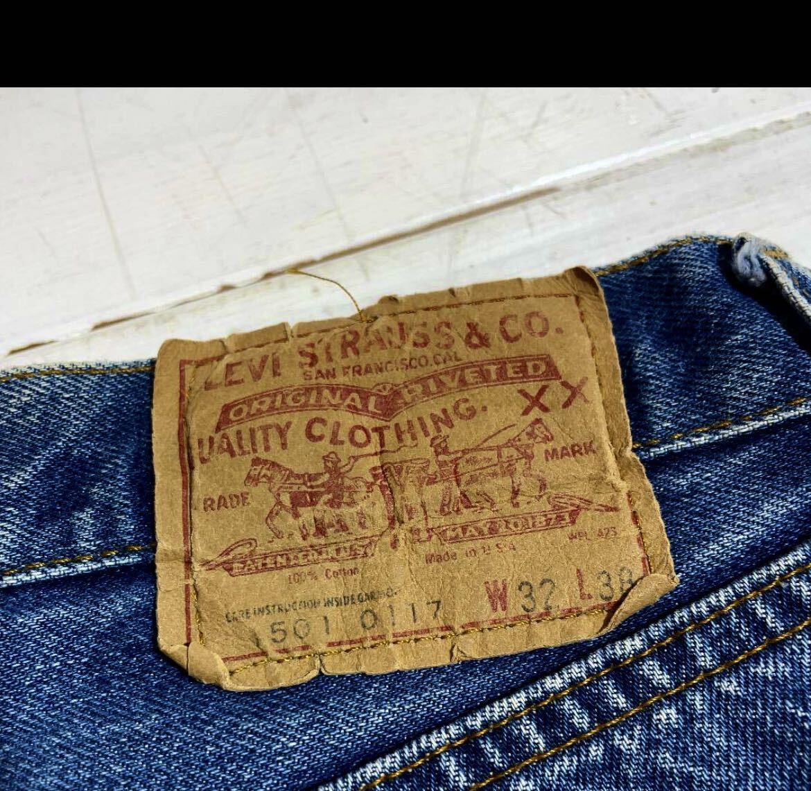 真紺 66後期70s USA製 Levis 501 w32オリジナル ビンテージリーバイス 501 ゴールデンサイズ( 66前期　bigE 70505 3rdなどお好きな方_画像5