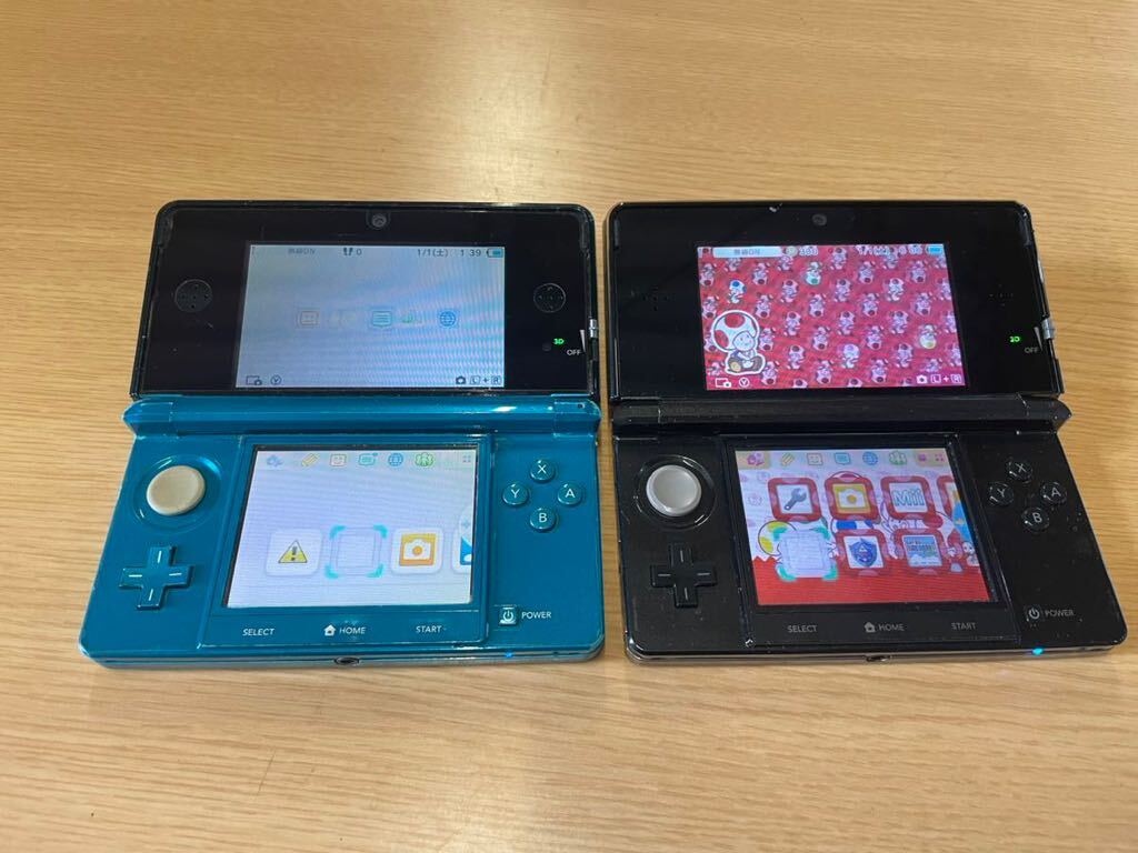 N1495/2台セット　ニンテンドー3DS 本体 アクアブルー NINTENDO 3DS CTR-001_画像1