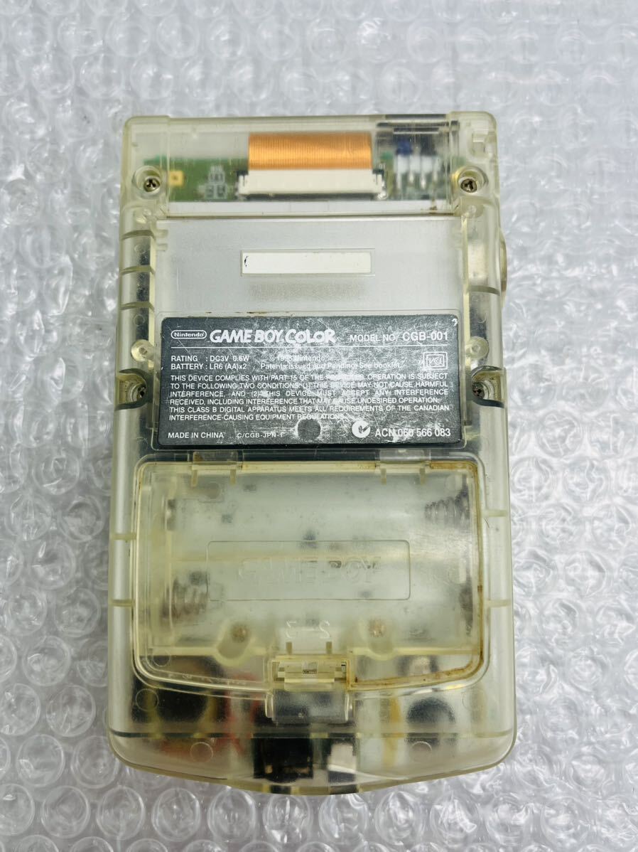 I♪ 通電品 Nintendo 任天堂 GBC ゲームボーイカラー CGB-001 クリア GAME BOY COLOR ソフト付き_画像3