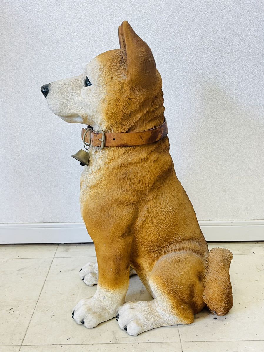 I♪ 犬の置物 高さ約57cm 柴犬 和犬 ブラウン 可愛い お迎えワンワン リアル オーナメント 置物 インテリア 素材不明 飾り 直接引き取り可_画像2