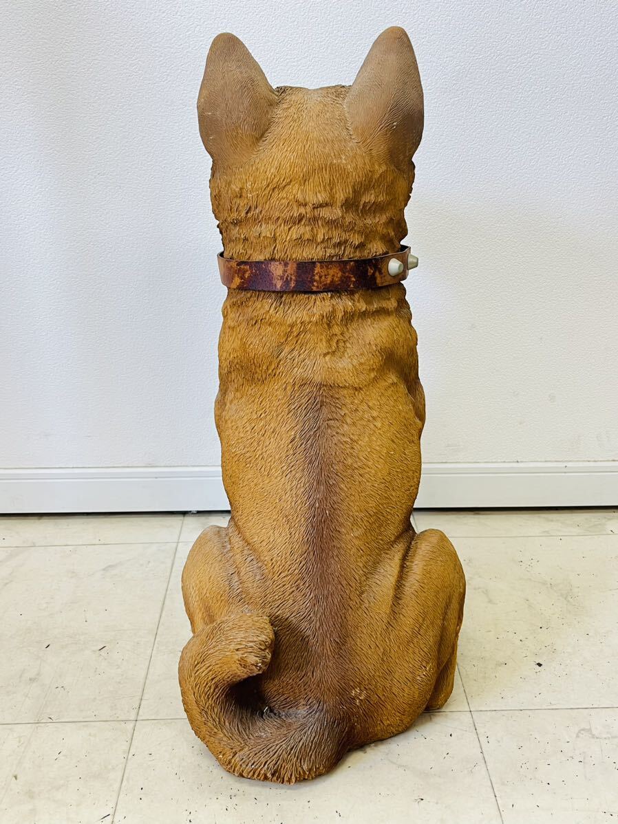 I♪ 犬の置物 高さ約57cm 柴犬 和犬 ブラウン 可愛い お迎えワンワン リアル オーナメント 置物 インテリア 素材不明 飾り 直接引き取り可_画像3