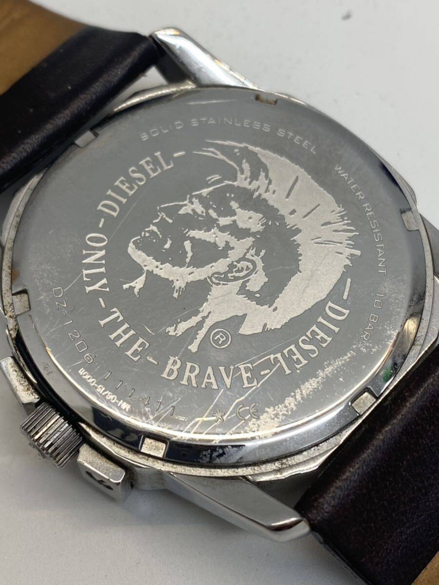 I★ 未稼働 DIESEL ディーゼル 腕時計 DZ-1206 クォーツ式 アナログ メンズ ブラック文字盤 _画像7