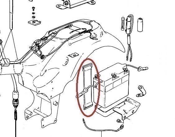 新品/純正 バンバン 50 75 バッテリー固定バンド rv vanvan RV50 75_画像3