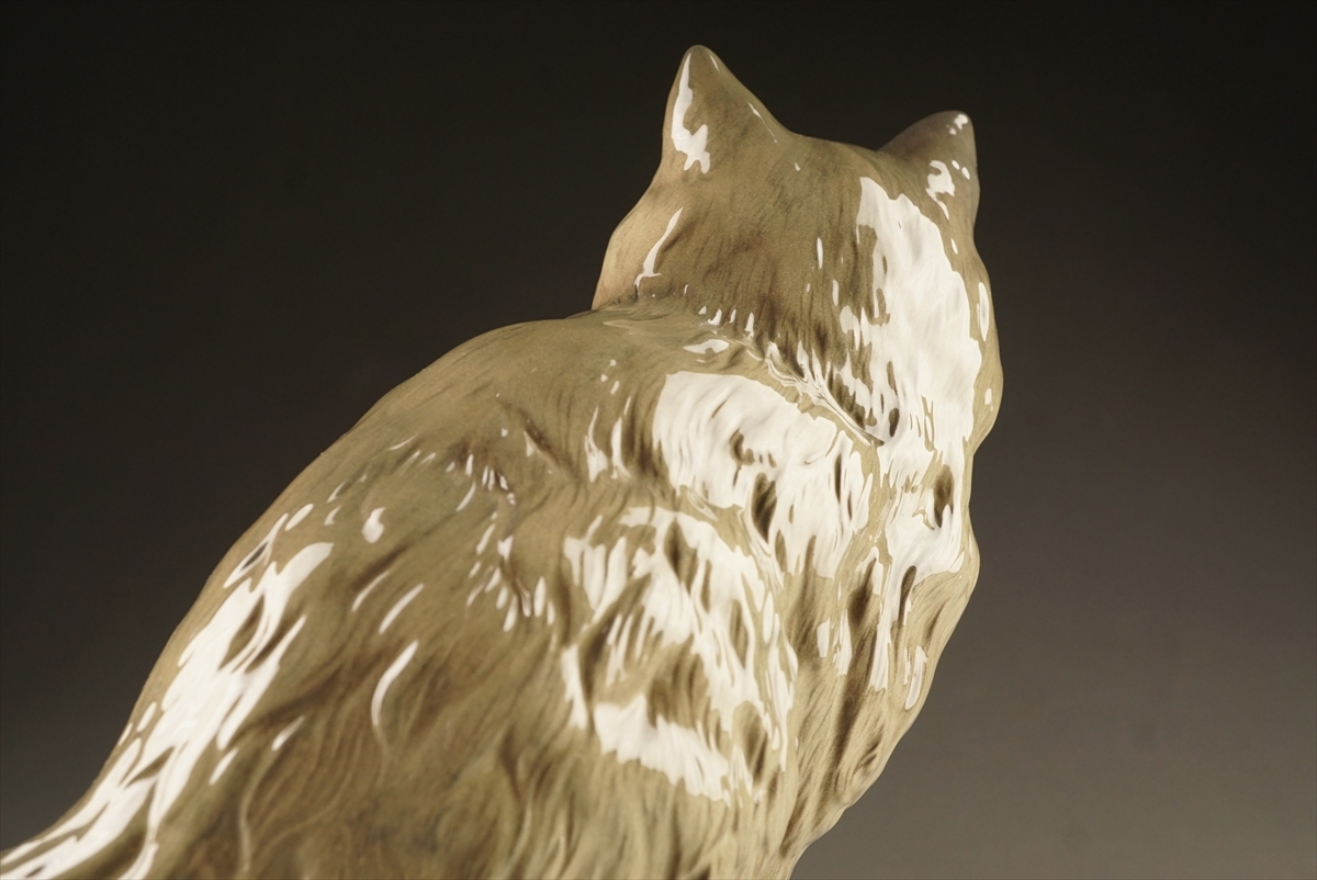 【千寿】 イギリス ロイヤルドルトン 猫 ネコ 置物 L16◆在銘/西洋アンティーク/陶磁器/古美術/100024197_画像8