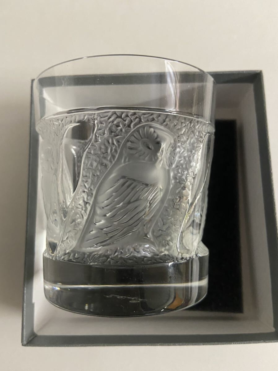 a1285) Lalique ラリック ユロット 梟 フクロウ ふくろう オールドファッション ロックグラスの画像4