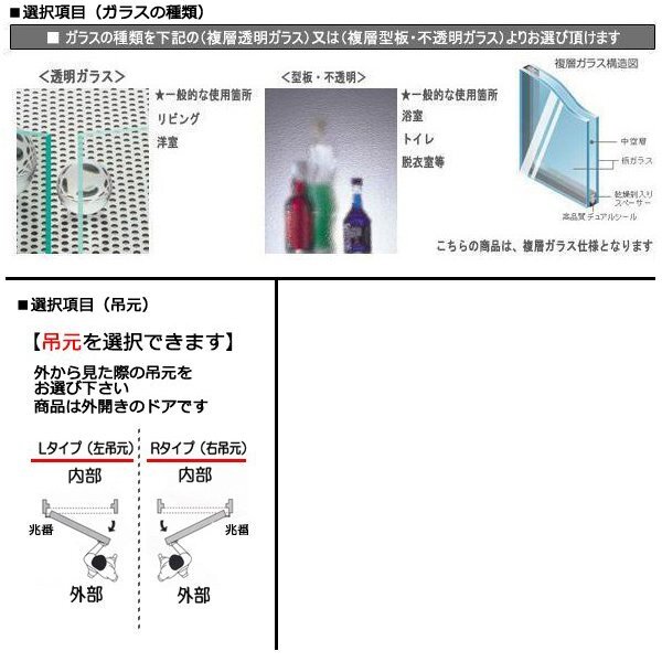 アルミ樹脂複合サッシ YKK エピソードNEO 通風ドア 一本格子 W780×H1830 （07418） 複層 ドアクローザー付_画像5