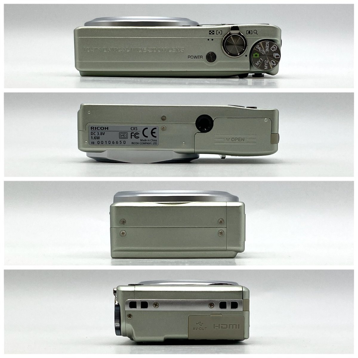 1円～/RICOH/リコー/CX5/付属品付/デジタルカメラ/デジカメ/コンパクトデジタルカメラ/シャッターOK/通電確認済/ジャンク/HM007の画像3