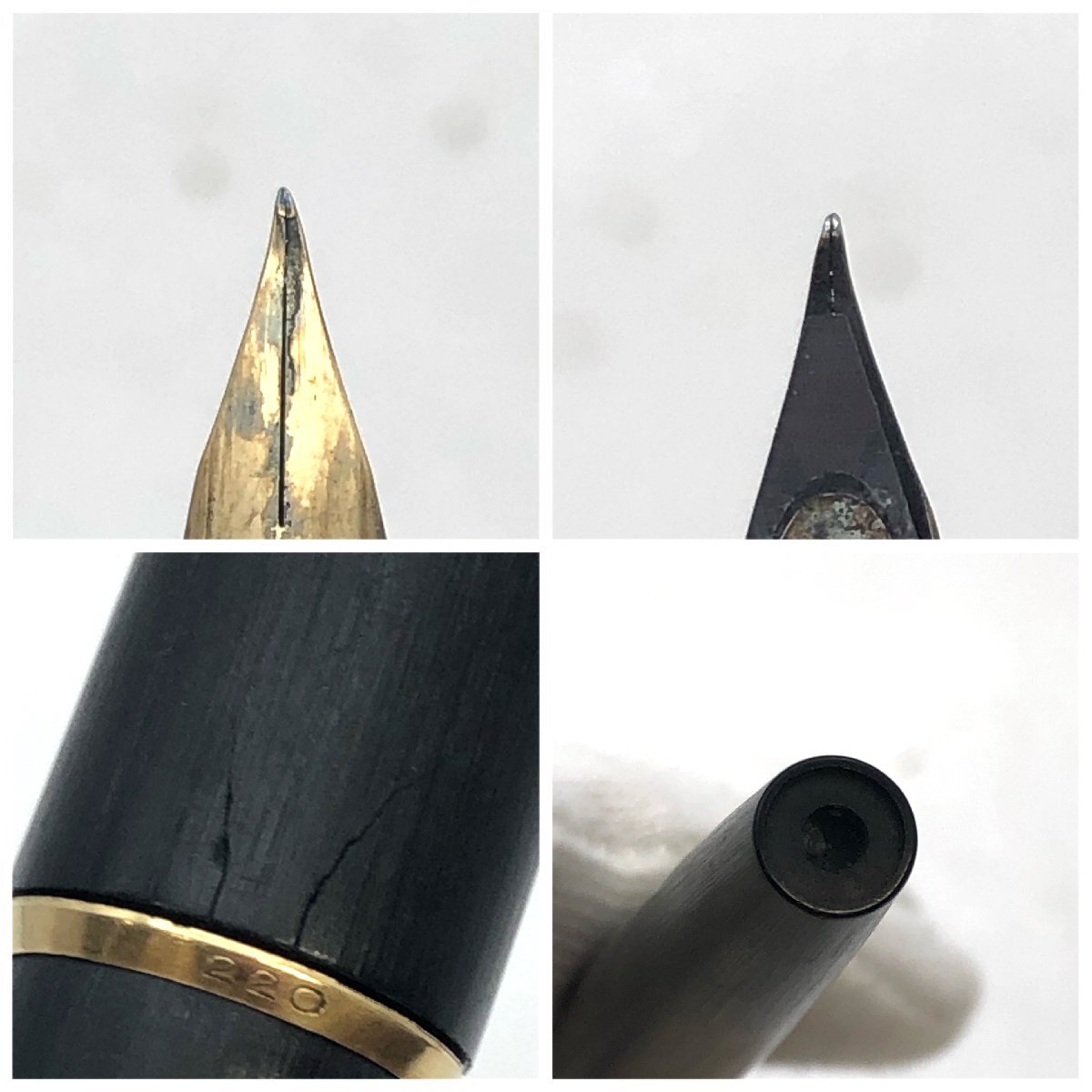 1円～/MONTBLANC/モンブラン/220/ブラック×ゴールドカラー/ペン先/585/14K/万年筆/文房具/筆記用具/H041_画像7