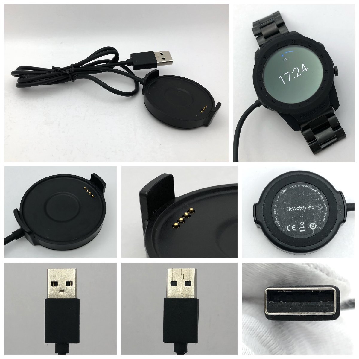 1円～/Mobvoi/TicWatch Pro/WF12096/ブラックカラー/充電器付/本体/スマートウォッチ/通電確認済/ジャンク/T109_画像10