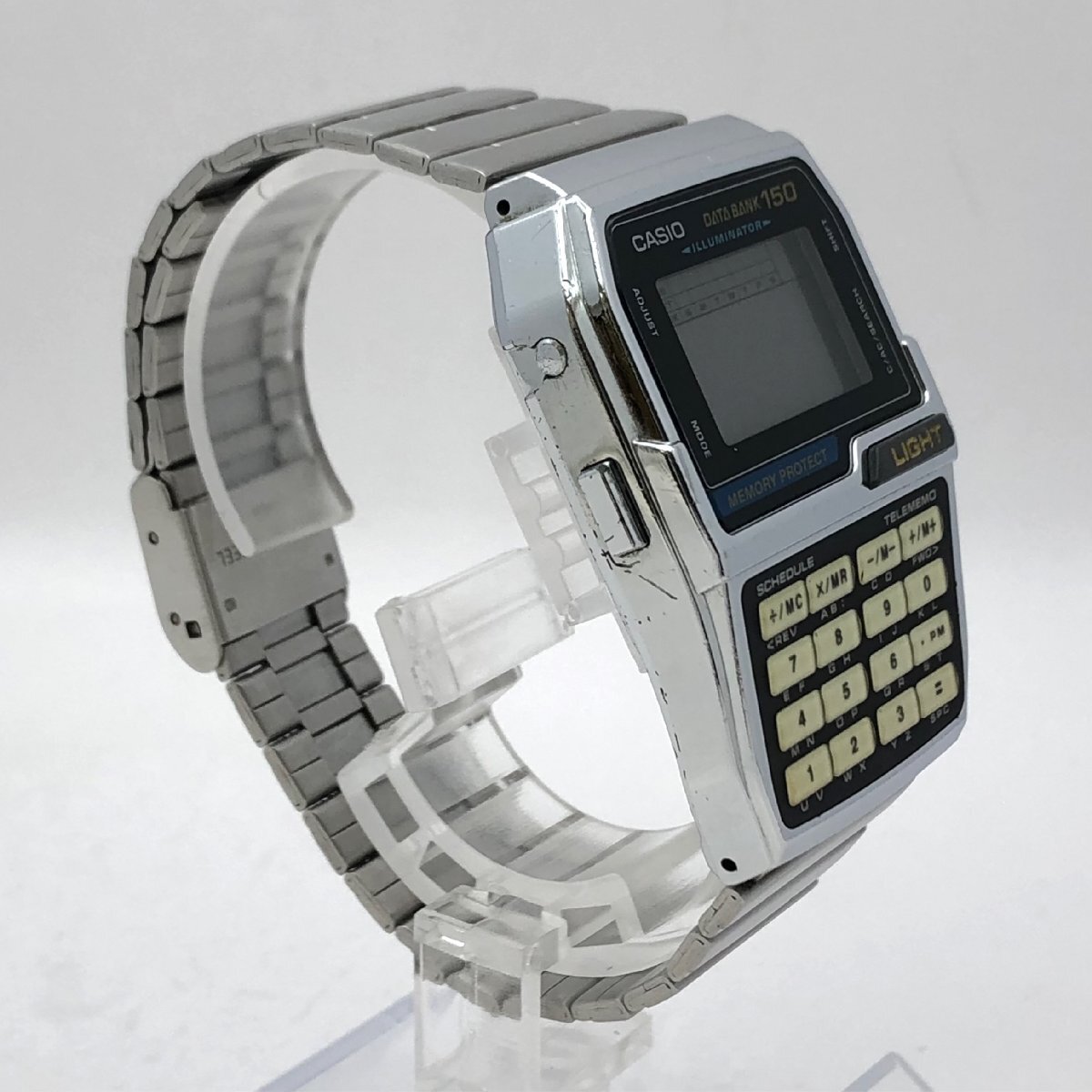 1円～/CASIO/カシオ/DATA BANK/データバンク/150/DBC-1500/デジタル/シルバーカラー/純正ベルト/クォーツ/メンズ腕時計/ジャンク/T106_画像3