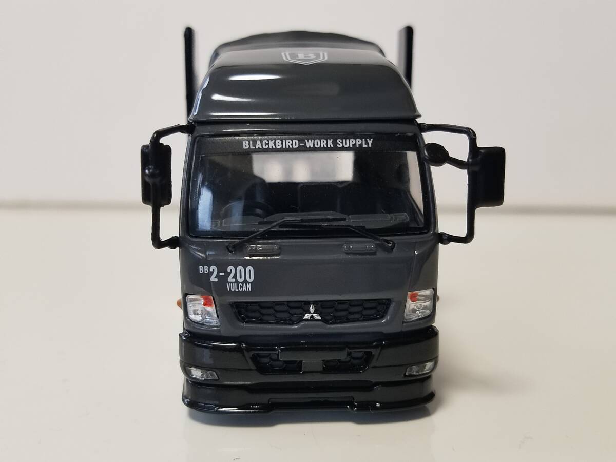 1/64 GCD 三菱ふそう MITSUBISHI FUSO Fighter(1024) ダブルデッカートレーラー BLACKBIRD  送料込み の画像3