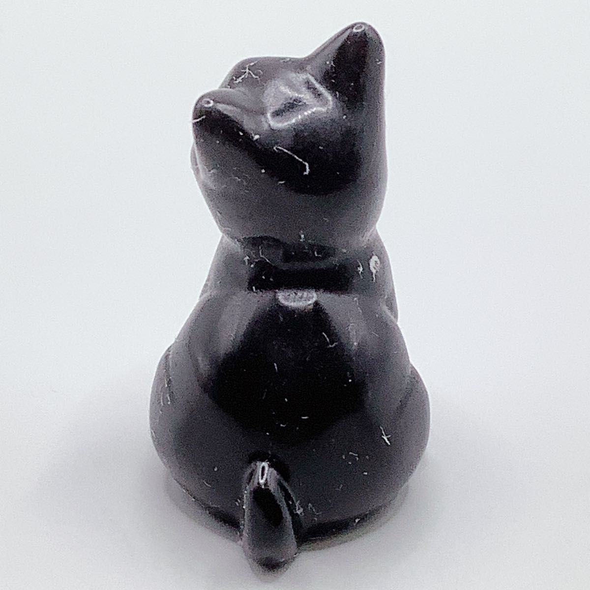 黒曜石 オブシディアン ネコ ネコの置物 猫 天然石 パワーストーン ネコ好き ネコマニア 御守り石 置き物