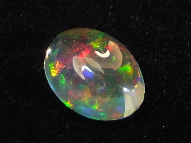 【24632】小粒だけどネオン遊色輝く天然ウォーターオパールルース0.44ct の画像2