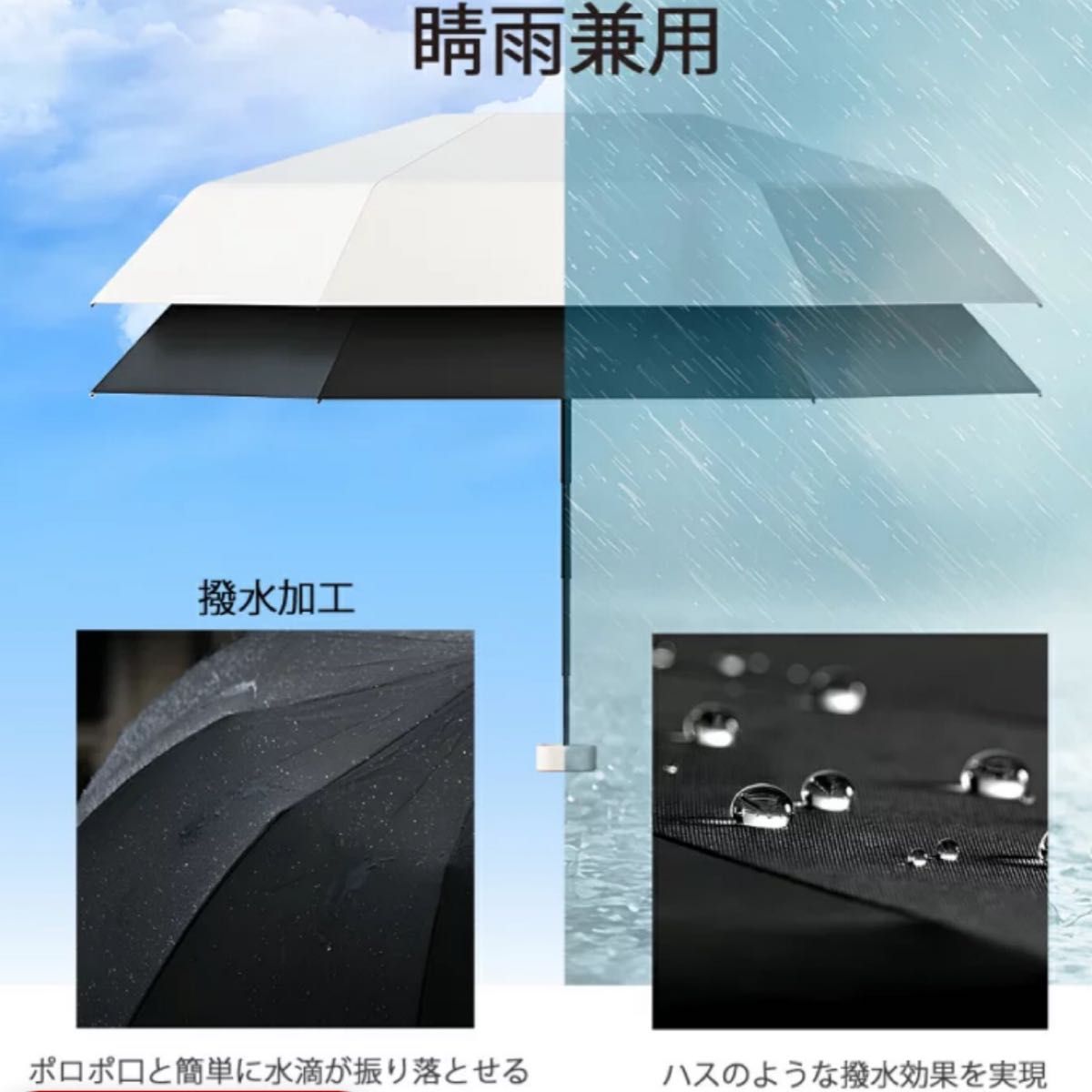 折りたたみ傘 晴雨兼用 日傘 紫外線対策 撥水加工 UVカット 軽量 コンパクト ミニ 雨傘 遮光 涼しい 小さい 軽い 折り畳み