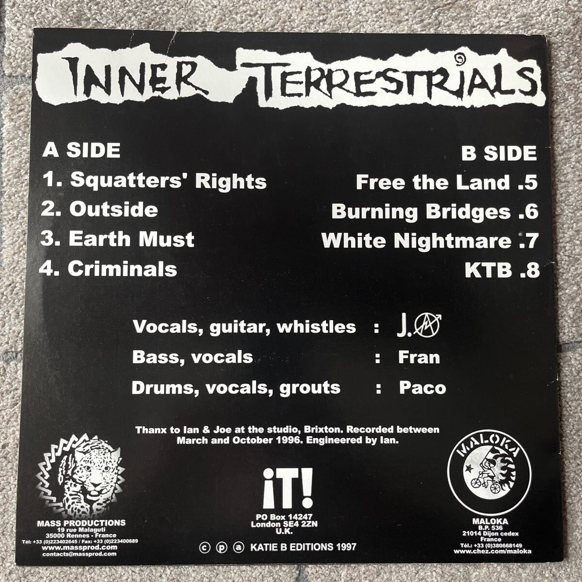 Inner Terrestrials/iT! Lodon Anarcho Dub / Reggae Punk 1st Album('97) Conflict UK イギリス _画像2