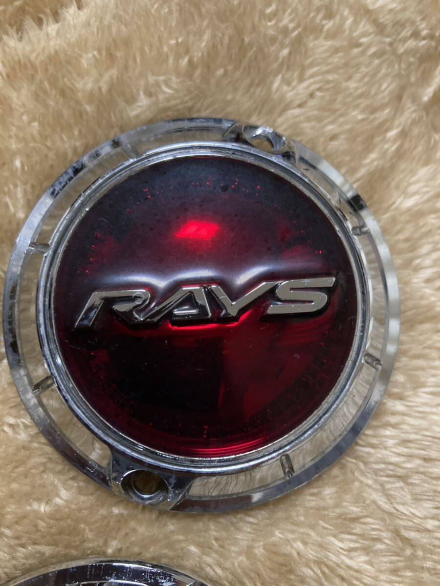 RAYS レイズ　センターキャップ グラムライツ　レッド　4個セット　廃盤　希少　赤　中古_画像4