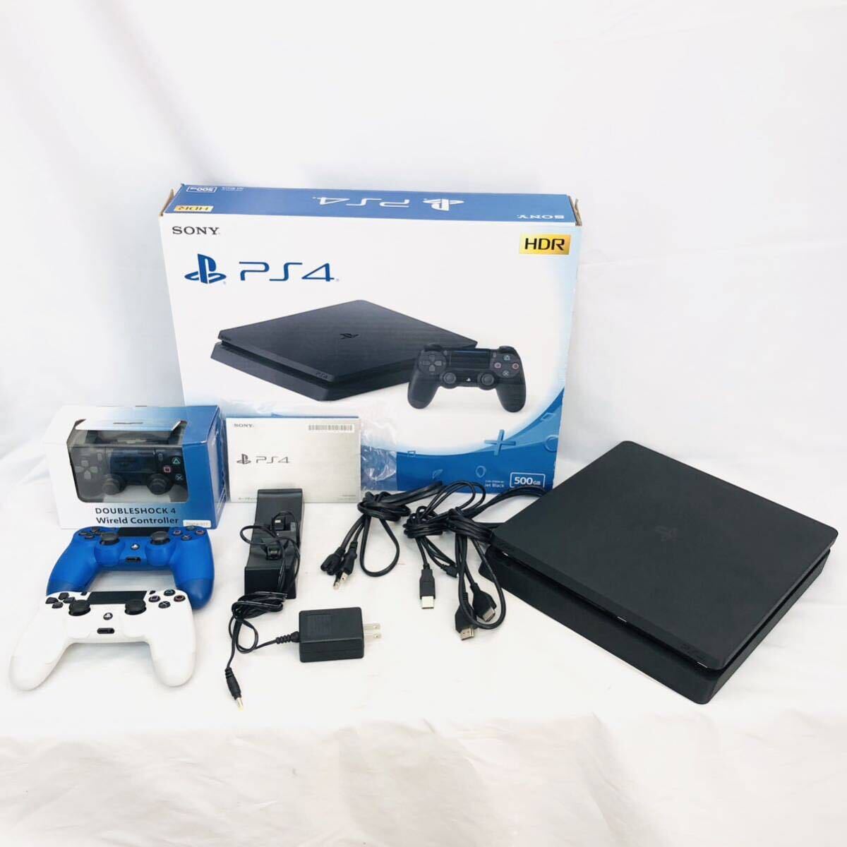 1円 美品 初期化済み SONY ソニー PlayStation4 PS4 500GB CHU-2100A B01 ブラック 本体 コントローラ プレイステーション プレステ の画像1