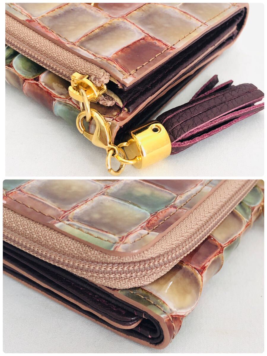 1 иен прекрасный товар ATAOataowarutsu vi Toro маленький бумажник три складывать кошелек L знак застежка-молния 