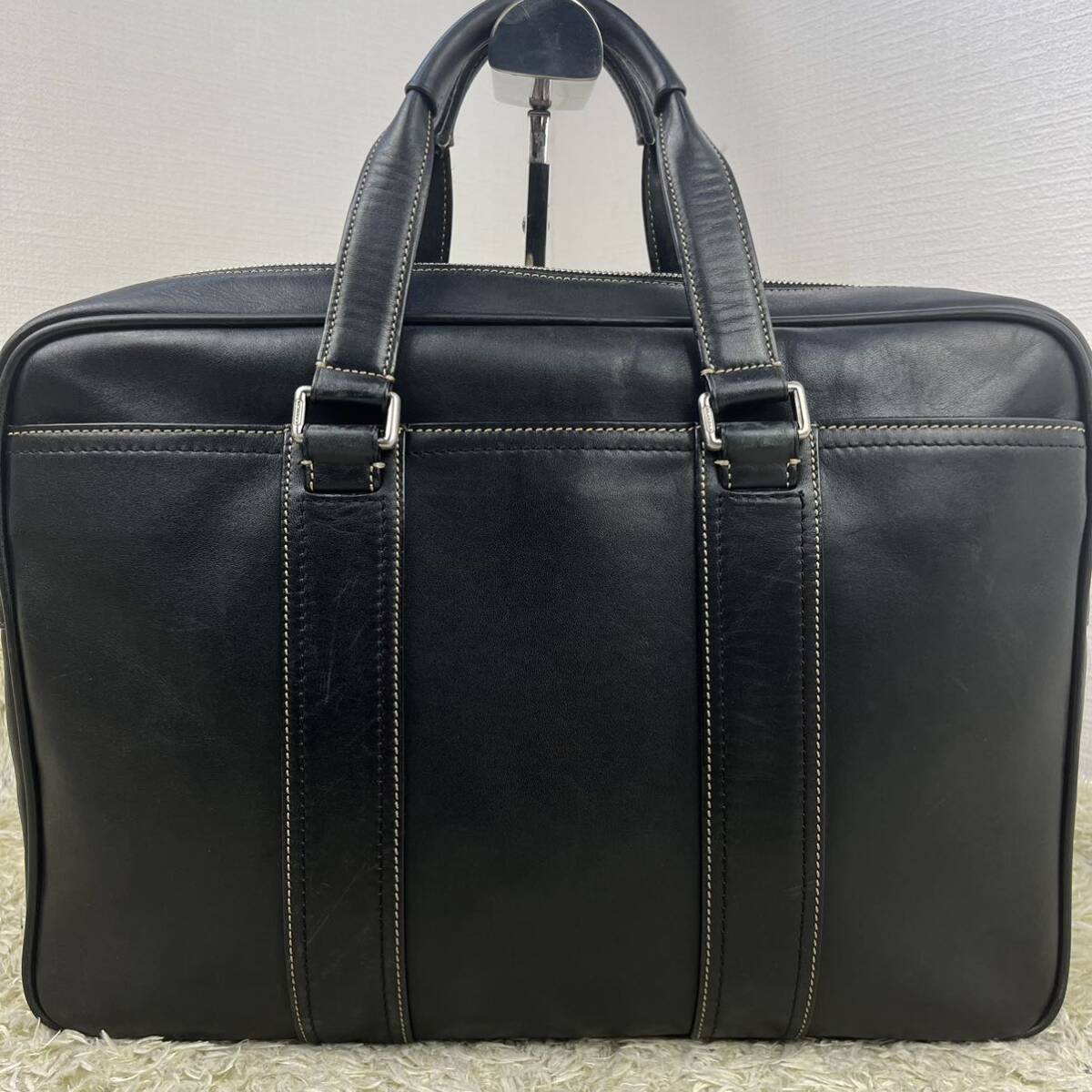 1円【美品】コーチCOACH ハンドバッグ トートバッグ ビジネスバッグ 大容量 メンズ レザー A4 肩掛け 通勤 本革 ブラック_画像3