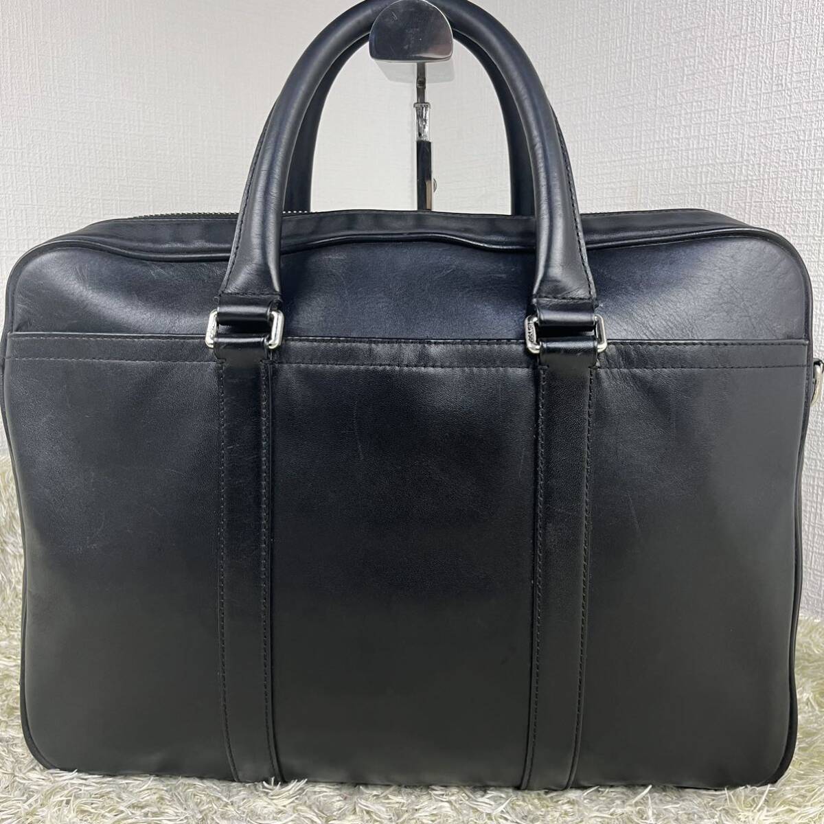 1円【美品】コーチCOACH ハンドバッグ トートバッグ ビジネスバッグ 大容量 メンズ レザー A4 書類 通勤 本革 ブラック_画像3