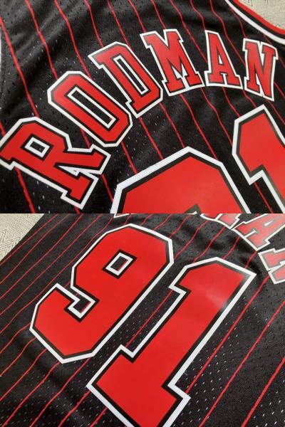 NBA BULLS RODMAN #91 デニス・ロッドマン Mitchell&Ness ミッチェルアンドネス シカゴ・ブルズ バスケ　ユニフォーム 当時物　刺繍