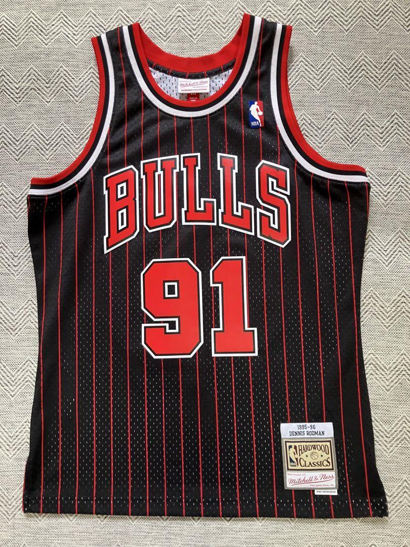 NBA BULLS RODMAN #91 デニス・ロッドマン Mitchell&Ness ミッチェルアンドネス シカゴ・ブルズ バスケ　ユニフォーム 当時物　刺繍