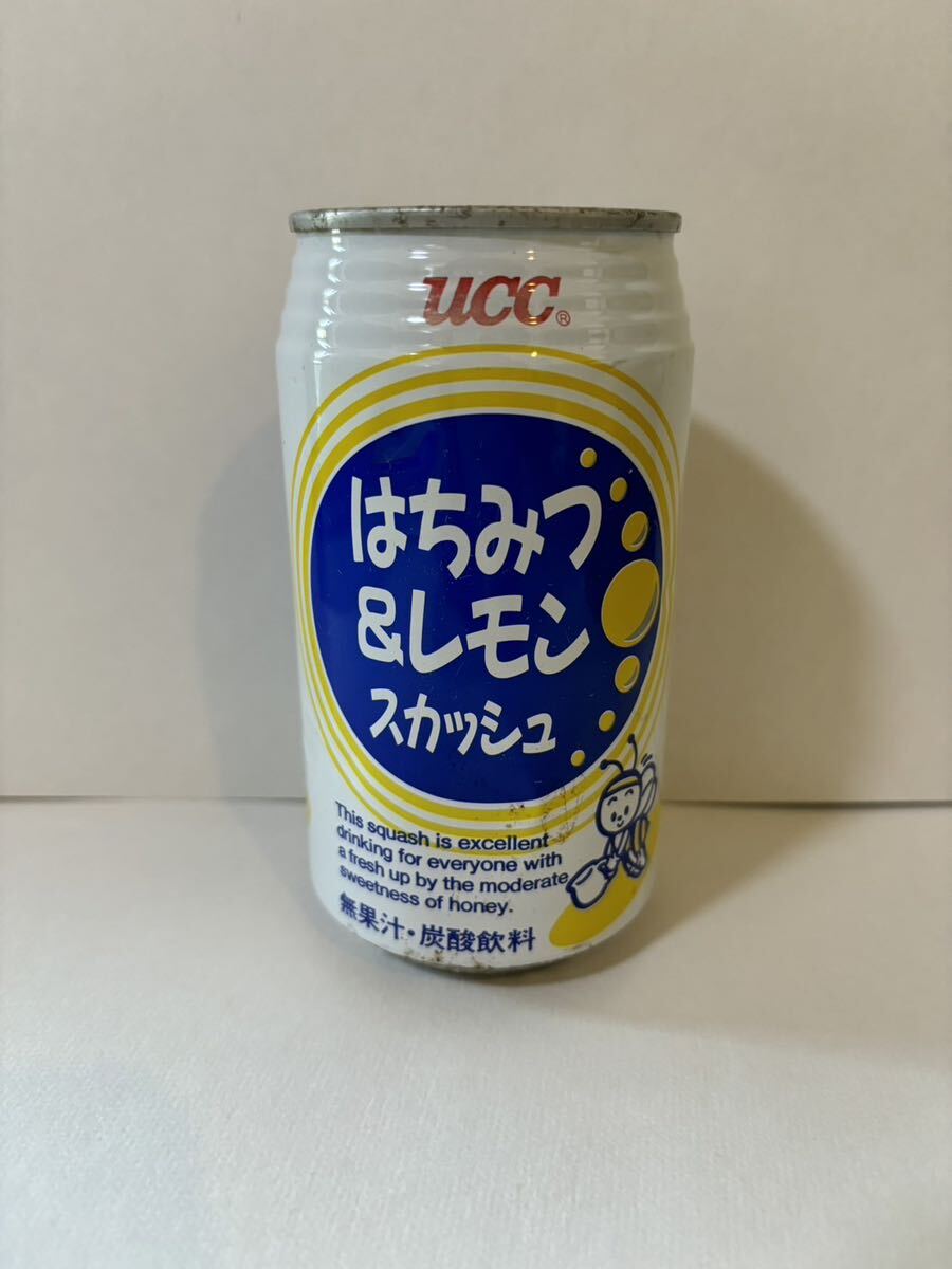 空缶 昭和レトロ UCC はちみつ&レモンスカッシュ 製造年月日不明 レトロ缶 当時物 空き缶 旧車 ブリパイ レトロ_画像1