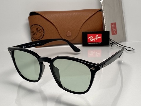 ケース付★RAY-BANレイバン 4258-F 601/2 ブラック黒/ライトグリーンカラーレンズ JPフィット サングラス ボストン ウェリントン スモーク_画像4