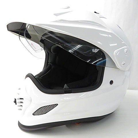 【美品】1,000円～ Arai アライ TOUR-CROSS 3 ヘルメット グラス ホワイト系 サイズ61-62cm PSCマーク無し オフロード バイク [M5135] の画像6
