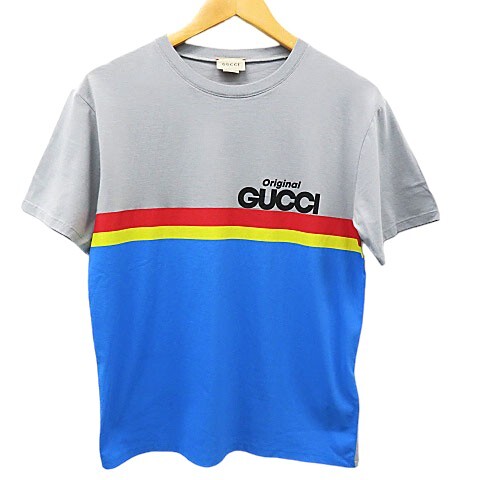 【格安】1,000円～ GUCCI グッチ 半袖Tシャツ ロゴプリント グレー系 サイズ12 [M5181]_画像1