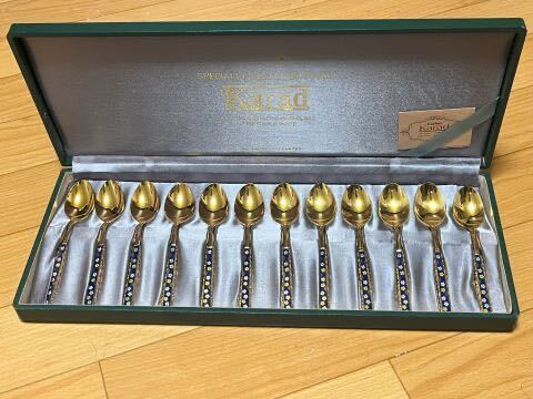 Karad K22 Gold gilding spoon 12 pcs set unused goods special case 