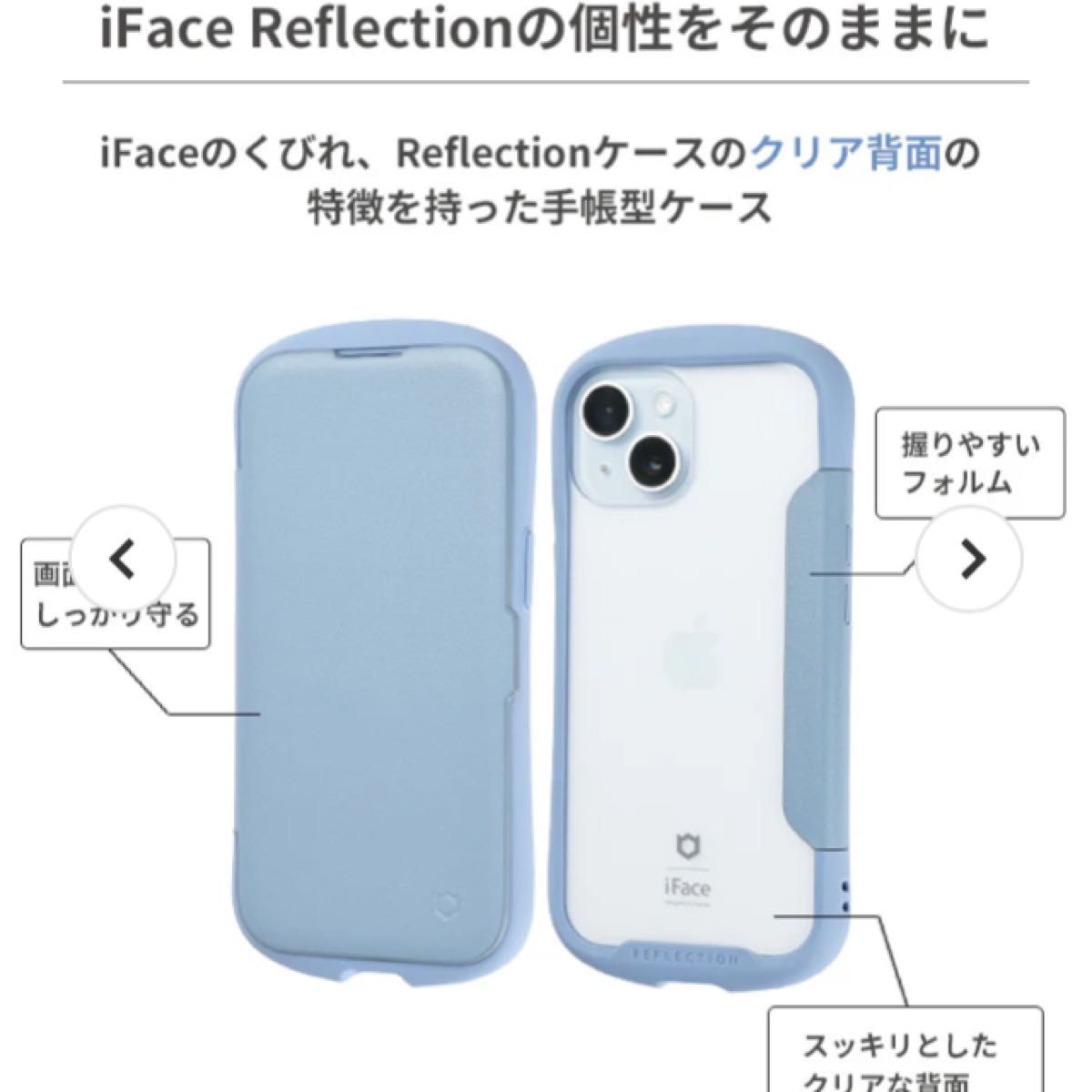 iphone SE/8/7 iFace Reflection ダイアリー ポリカーボネート クリアケース 手帳型