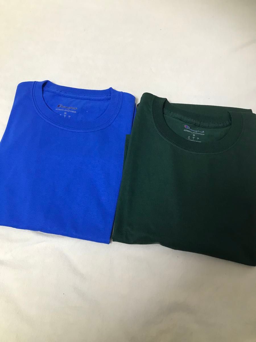 新品　未使用　チャンピオン　半袖　Tシャツ　2枚　　ブルー　グリーン　サイズM  L